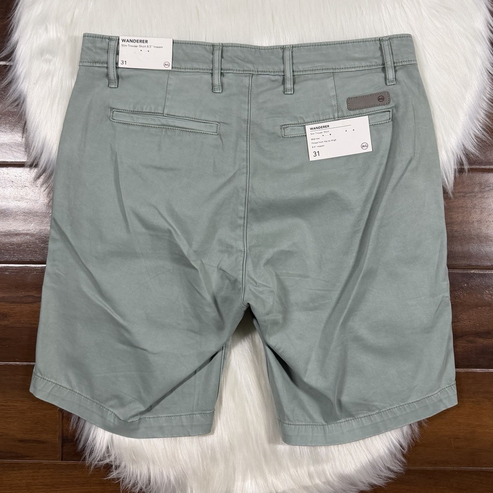 AG Adriano Goldschmied Men's Size 31 Sulfur Green Wanderer Slim Trouser Shorts - Picture 6 of 7
